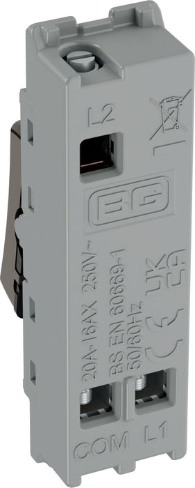 BG GridLite MBN12 20A 16AX SP 2-Way Switch Module - Black Nickel