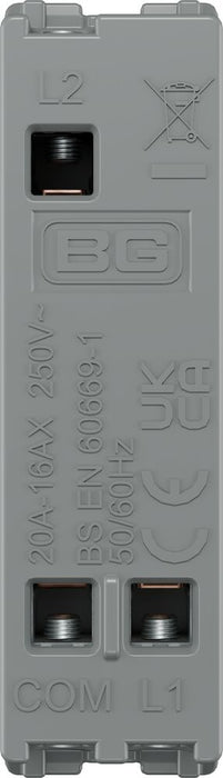 BG GridLite MBN12 20A 16AX SP 2-Way Switch Module - Black Nickel