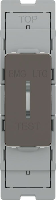 BG GridLite MBN12EL 20A 16AX SP 2-Way Key Switch Module "EMG LTG TEST" - Black Nickel