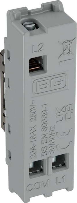 BG GridLite MBN12KY 20A 16AX SP 2-Way Key Switch Module - Black Nickel