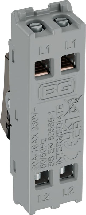 BG GridLite MBN13 20A 16AX 2-Way Intermediate Switch Module - Black Nickel