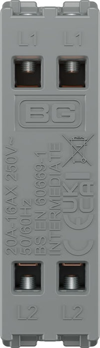 BG GridLite MBN13 20A 16AX 2-Way Intermediate Switch Module - Black Nickel