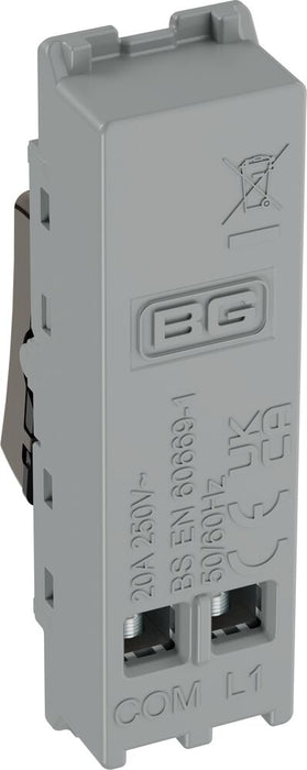 BG GridLite MBN14 20A 1-Way Retractive Switch Module - Black Nickel