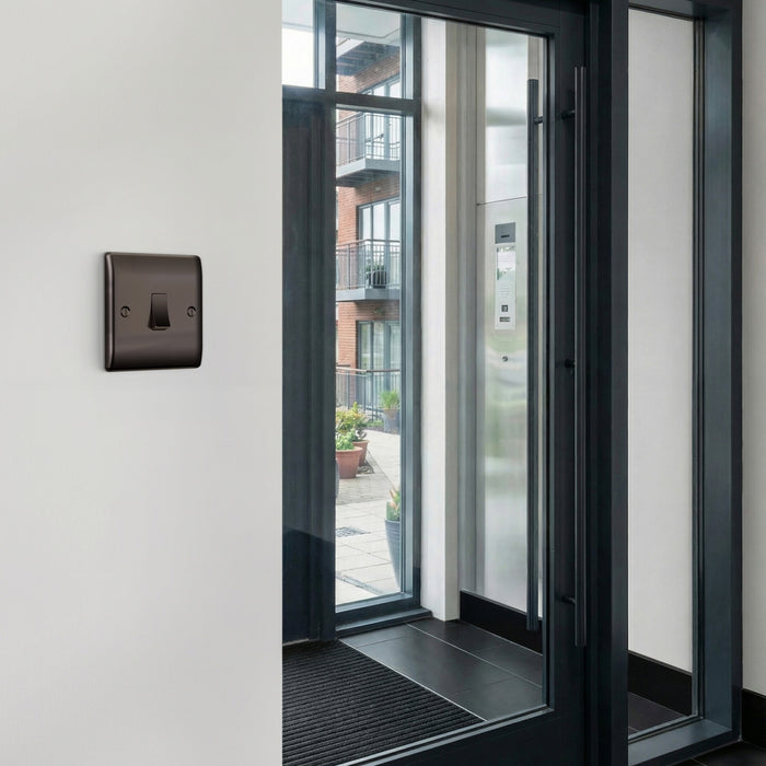 BG GridLite MBN14 20A 1-Way Retractive Switch Module - Black Nickel