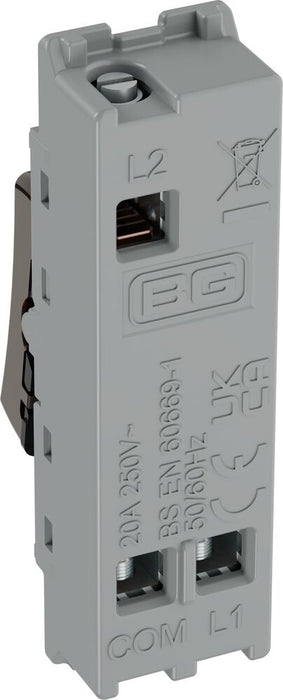 BG GridLite MBN142BELL 20A 2-Way Retractive Switch Module "Bell Symbol" - Black Nickel