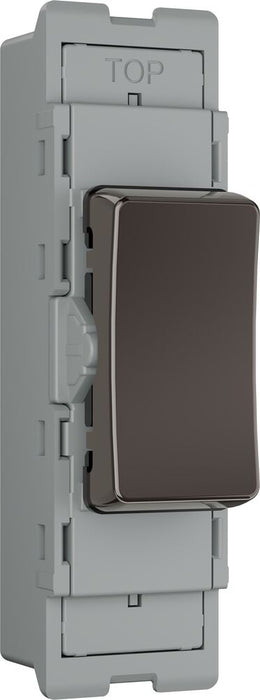 BG GridLite MBN142C 20A SP 2-Way Retractive (Centre Off) Switch Module - Black Nickel