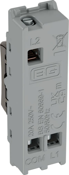 BG GridLite MBN142C 20A SP 2-Way Retractive (Centre Off) Switch Module - Black Nickel