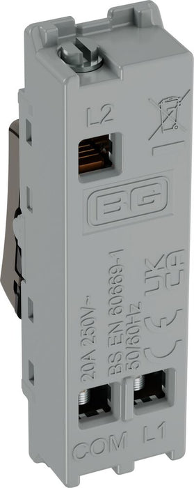 BG GridLite MBN142PR 20A 2-Way Retractive Switch Module "PRESS" - Black Nickel