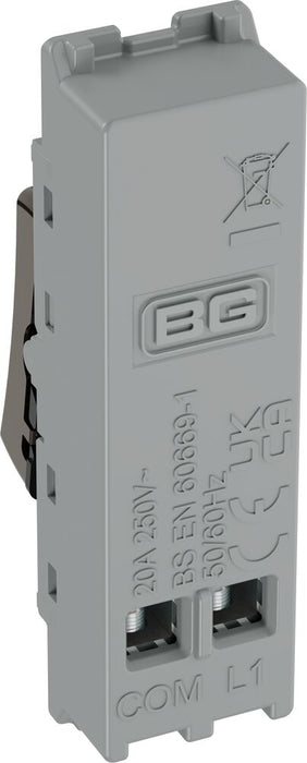 BG GridLite MBN14BELL 20A 1-Way Retractive Switch Module "Bell Symbol" - Black Nickel