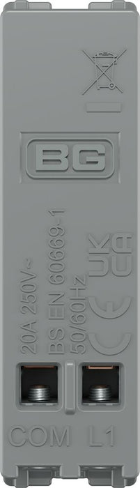BG GridLite MBN14BELL 20A 1-Way Retractive Switch Module "Bell Symbol" - Black Nickel