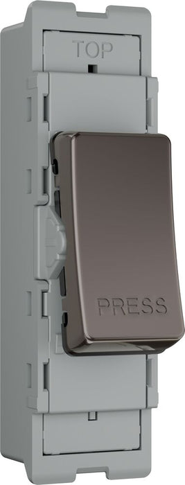 BG GridLite MBN14PR 20A 1-Way Retractive Switch Module "PRESS" - Black Nickel