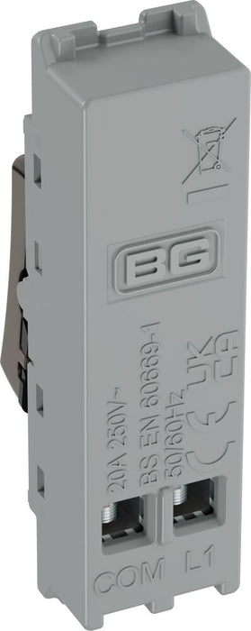 BG GridLite MBN14PR 20A 1-Way Retractive Switch Module "PRESS" - Black Nickel