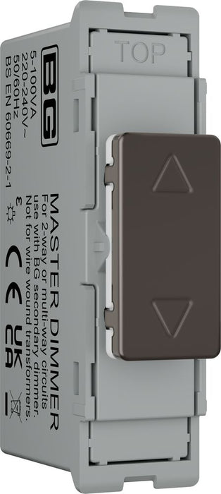 BG GridLite MBNTDM 100W Master Touch LED Dimmer Module - Black Nickel