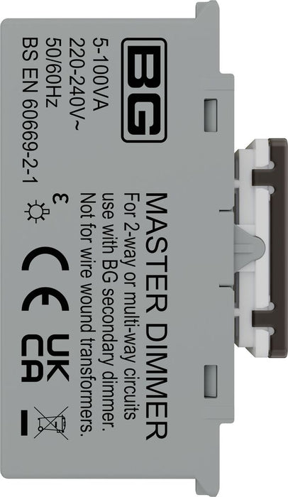 BG GridLite MBNTDM 100W Master Touch LED Dimmer Module - Black Nickel