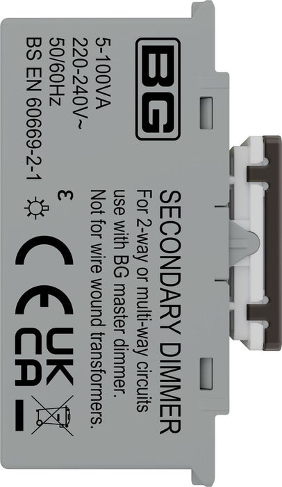 BG GridLite MBNTDS 100W Secondary Touch LED Dimmer Module - Black Nickel