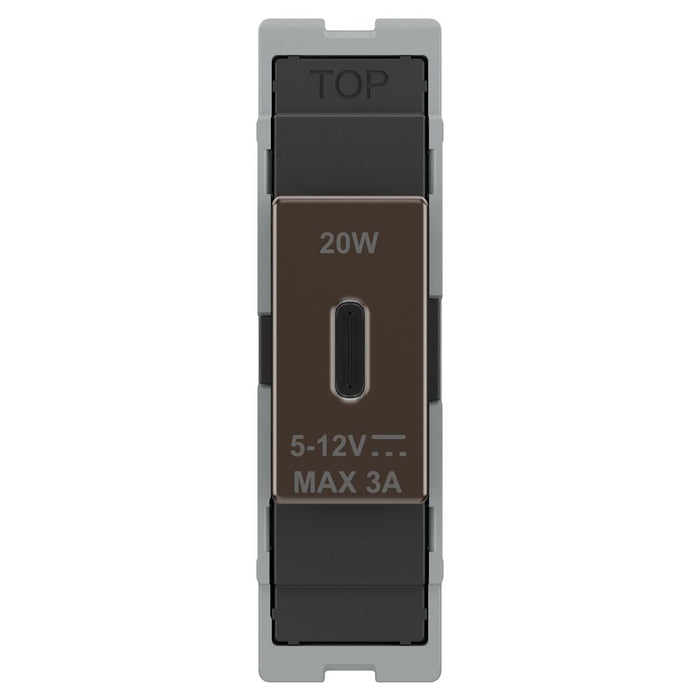 BG GridLite MBNUSBC20B 20W USB-C Module - Black Nickel