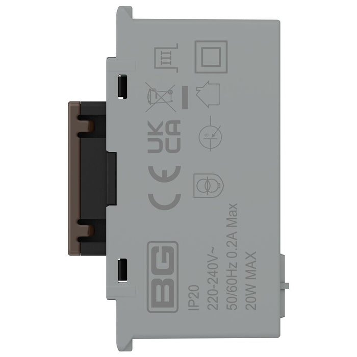 BG GridLite MBNUSBC20B 20W USB-C Module - Black Nickel