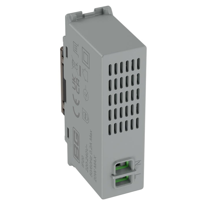 BG GridLite MBNUSBC20B 20W USB-C Module - Black Nickel