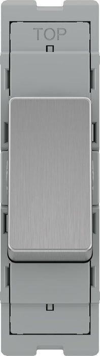 BG GridLite MBS12 20A 16AX SP 2-Way Switch Module - Brushed Steel