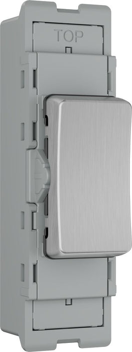 BG GridLite MBS12C 20A SP 2-Way (Centre Off) Switch Module - Brushed Steel