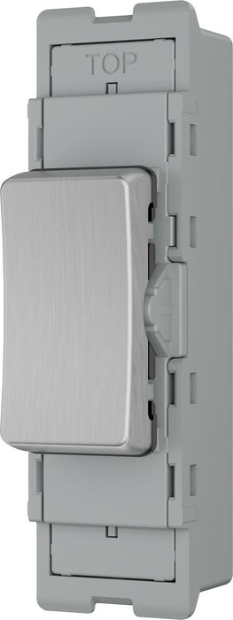 BG GridLite MBS12C 20A SP 2-Way (Centre Off) Switch Module - Brushed Steel