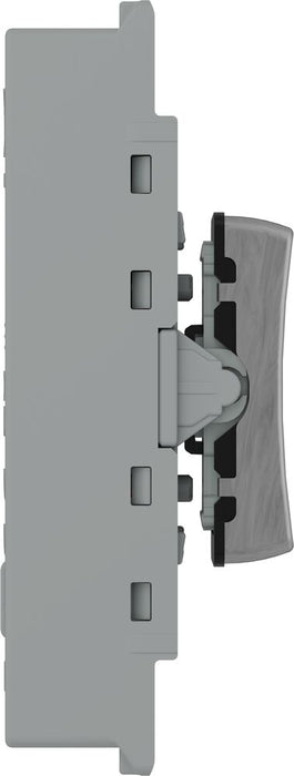 BG GridLite MBS12C 20A SP 2-Way (Centre Off) Switch Module - Brushed Steel