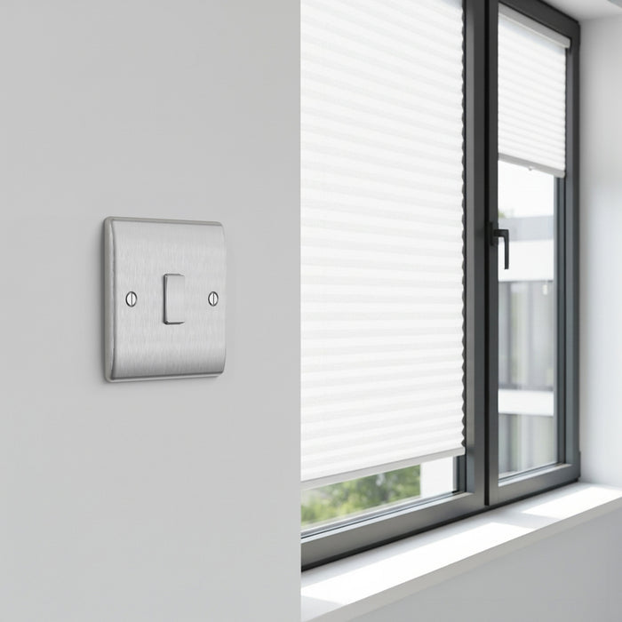 BG GridLite MBS12C 20A SP 2-Way (Centre Off) Switch Module - Brushed Steel