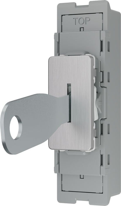 BG GridLite MBS12KY 20A 16AX SP 2-Way Key Switch Module - Brushed Steel