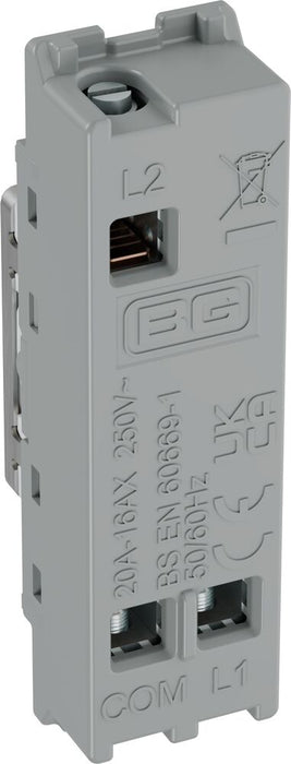BG GridLite MBS12KY 20A 16AX SP 2-Way Key Switch Module - Brushed Steel