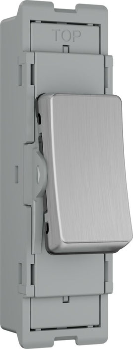 BG GridLite MBS13 20A 16AX 2-Way Intermediate Switch Module - Brushed Steel
