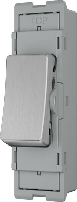 BG GridLite MBS13 20A 16AX 2-Way Intermediate Switch Module - Brushed Steel