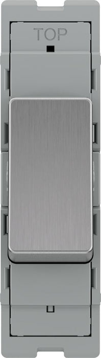 BG GridLite MBS14 20A 1-Way Retractive Switch Module - Brushed Steel