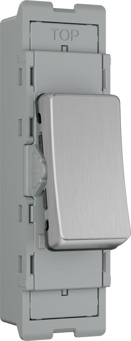 BG GridLite MBS142 20A 2-Way Retractive Switch Module - Brushed Steel