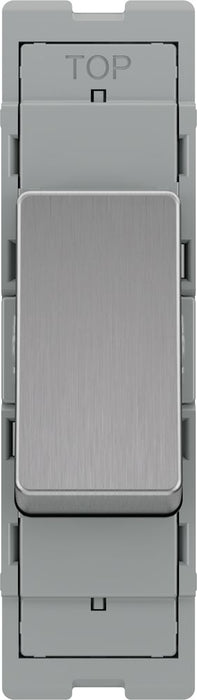 BG GridLite MBS142 20A 2-Way Retractive Switch Module - Brushed Steel