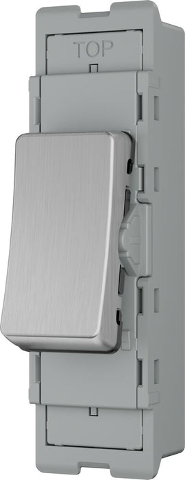 BG GridLite MBS142 20A 2-Way Retractive Switch Module - Brushed Steel