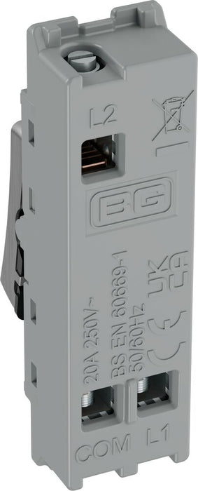 BG GridLite MBS142 20A 2-Way Retractive Switch Module - Brushed Steel