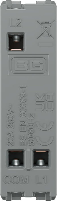 BG GridLite MBS142 20A 2-Way Retractive Switch Module - Brushed Steel