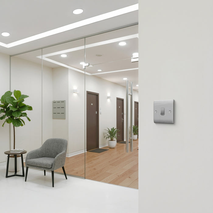 BG GridLite MBS142 20A 2-Way Retractive Switch Module - Brushed Steel