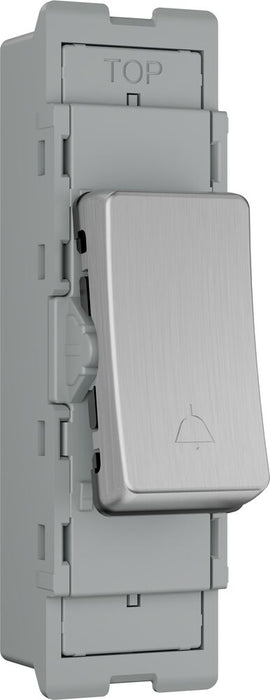 BG GridLite MBS142BELL 20A 2-Way Retractive Switch Module "Bell Symbol" - Brushed Steel