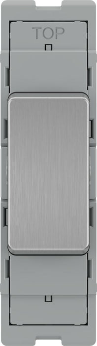 BG GridLite MBS142C 20A SP 2-Way Retractive (Centre Off) Switch Module - Brushed Steel