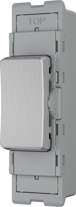 BG GridLite MBS142C 20A SP 2-Way Retractive (Centre Off) Switch Module - Brushed Steel