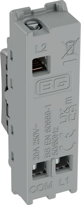 BG GridLite MBS142C 20A SP 2-Way Retractive (Centre Off) Switch Module - Brushed Steel