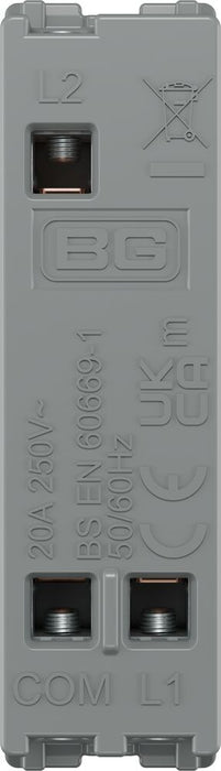 BG GridLite MBS142C 20A SP 2-Way Retractive (Centre Off) Switch Module - Brushed Steel