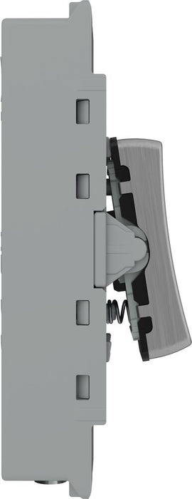 BG GridLite MBS142PR 20A 2-Way Retractive Switch Module "PRESS" - Brushed Steel