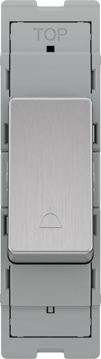 BG GridLite MBS14BELL 20A 1-Way Retractive Switch Module "Bell Symbol" - Brushed Steel