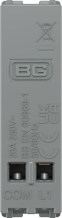 BG GridLite MBS14BELL 20A 1-Way Retractive Switch Module "Bell Symbol" - Brushed Steel