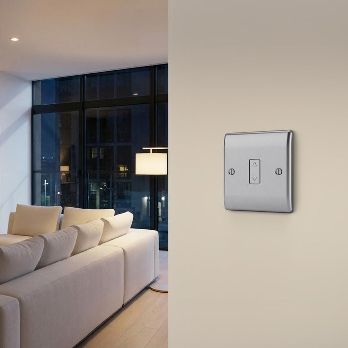BG GridLite MBSTDS 100W Secondary Touch LED Dimmer Module - Brushed Steel