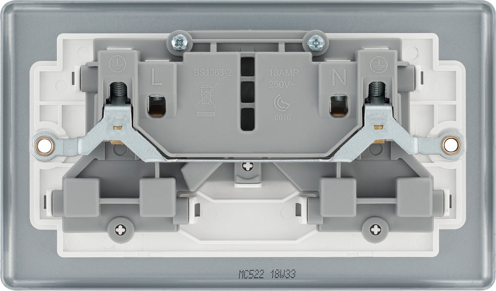 BG MC522 Metal Clad 13A 2G DP Switched Socket - westbasedirect.com