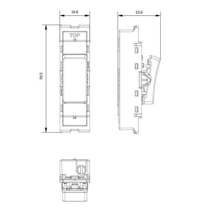 BG GridLite MFB12 20A 16AX SP 2-Way Switch Module - Matt Black