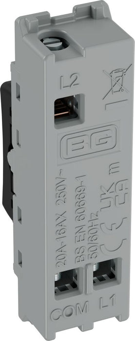 BG GridLite MFB12C 20A SP 2-Way (Centre Off) Switch Module - Matt Black